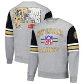 New Orleans Saints All Over 4.0 Vintage Logo Pullover Sweatshirt - Heather Gray outlet