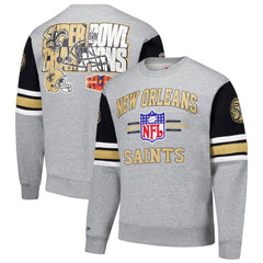 New Orleans Saints All Over 4.0 Vintage Logo Pullover Sweatshirt - Heather Gray outlet