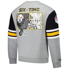 Pittsburgh Steelers All Over 4.0 Vintage Logo Pullover Sweatshirt - Heather Gray on sale