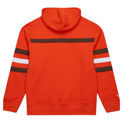 Cleveland Browns Vintage Logo Head Coach Fleece Pullover Hoodie - Orange on sale