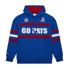 New England Patriots Vintage Logo Head Coach Fleece Pullover Hoodie - Royal cheap