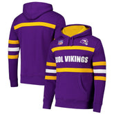 Minnesota Vikings Vintage Logo Head Coach Fleece Pullover Hoodie - Purple cheap