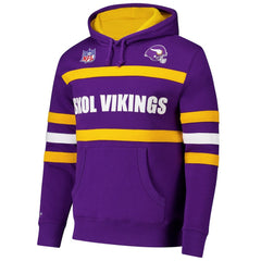 Minnesota Vikings Vintage Logo Head Coach Fleece Pullover Hoodie - Purple cheap