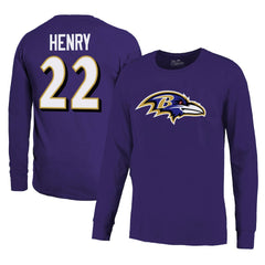 Derrick Henry Baltimore Ravens Majestic Threads Name & Number Long Sleeve T-Shirt - Purple for sale
