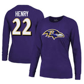 Derrick Henry Baltimore Ravens Majestic Threads Women's Name & Number Long Sleeve T-Shirt - Purple cheap