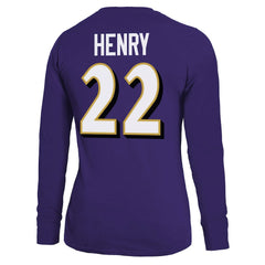 Derrick Henry Baltimore Ravens Majestic Threads Women's Name & Number Long Sleeve T-Shirt - Purple cheap