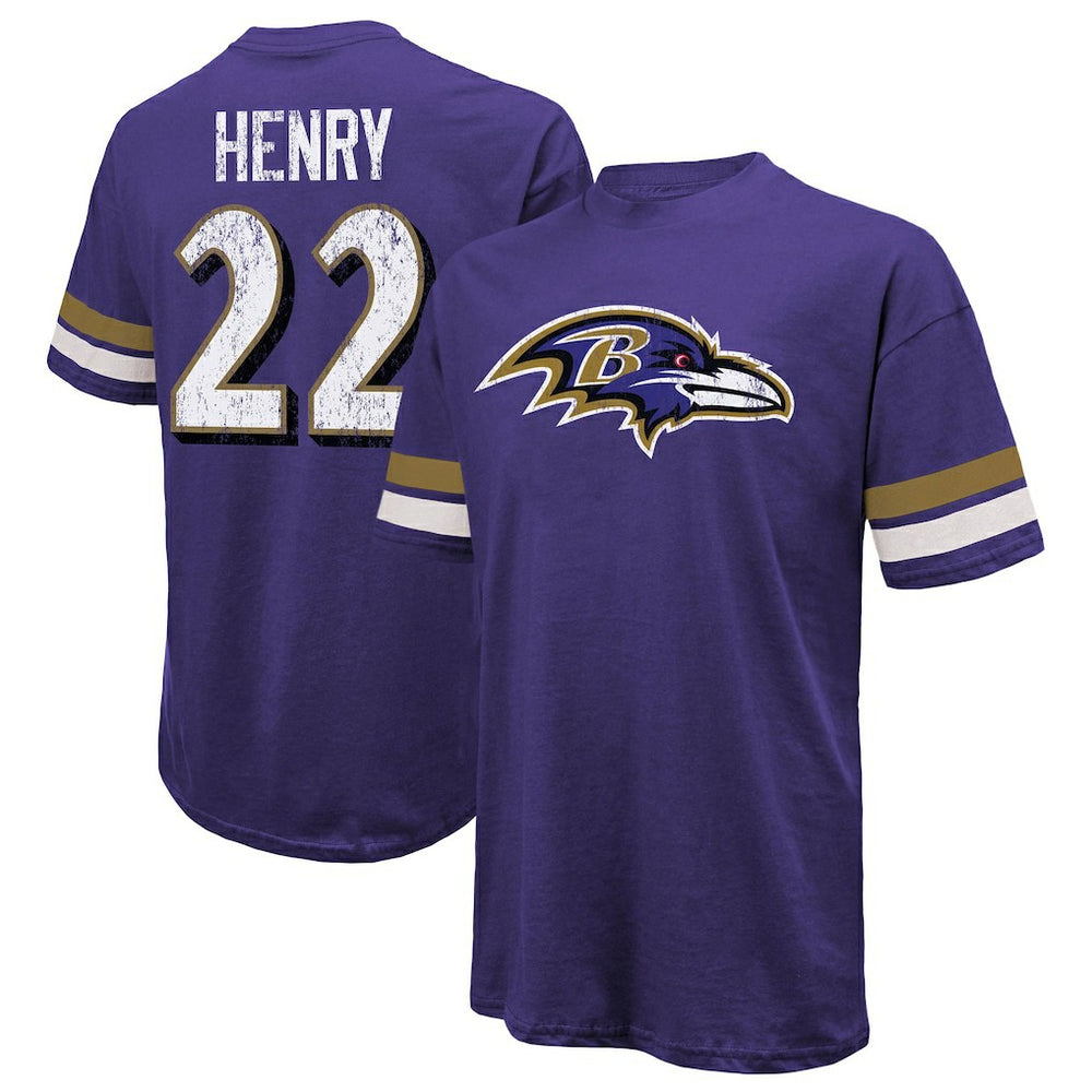 Derrick Henry Baltimore Ravens Majestic Threads Name & Number Oversized T-Shirt - Purple online