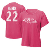 Derrick Henry Baltimore Ravens Majestic Threads Women's Name & Number T-Shirt - Pink online