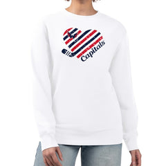 Washington Capitals G-III 4Her by Carl Banks Women's Heart Graphic Pullover Sweatshirt - White Sweatshirts