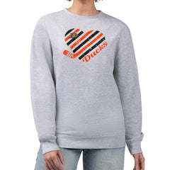 Anaheim Ducks G-III 4Her by Carl Banks Women's Heart Graphic Pullover Sweatshirt - Heather Gray Sweatshirts