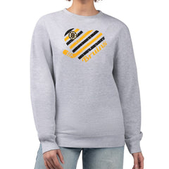 Boston Bruins G-III 4Her by Carl Banks Women's Heart Graphic Pullover Sweatshirt - Heather Gray Sweatshirts