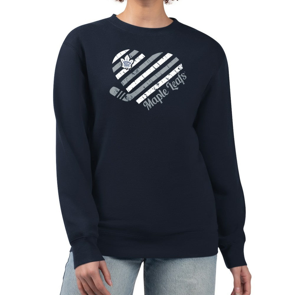 Toronto Maple Leafs G-III 4Her by Carl Banks Women's Heart Graphic Pullover Sweatshirt - Navy Sweatshirts