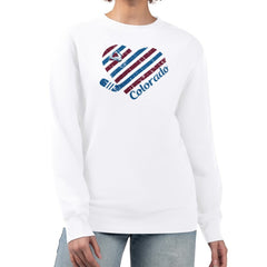 Colorado Avalanche G-III 4Her by Carl Banks Women's Heart Graphic Pullover Sweatshirt - White Sweatshirts