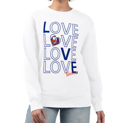 New York Islanders G-III 4Her by Carl Banks Women's Lots Of Love Team Logo Graphic Pullover Sweatshirt - White Sweatshirts