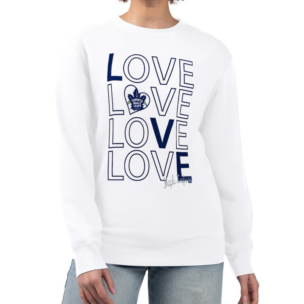 Toronto Maple Leafs G-III 4Her by Carl Banks Women's Lots Of Love Team Logo Graphic Pullover Sweatshirt - White Sweatshirts