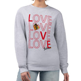 Chicago Blackhawks G-III 4Her by Carl Banks Women's Lots Of Love Team Logo Graphic Pullover Sweatshirt - Heather Gray Sweatshirts