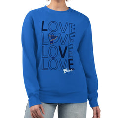 St. Louis Blues G-III 4Her by Carl Banks Women's Lots Of Love Team Logo Graphic Pullover Sweatshirt - Blue Sweatshirts