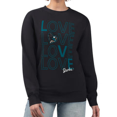 San Jose Sharks G-III 4Her by Carl Banks Women's Lots Of Love Team Logo Graphic Pullover Sweatshirt - Black Sweatshirts