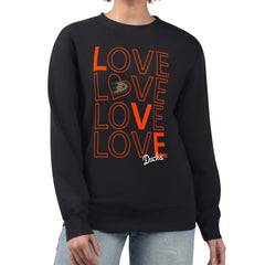 Anaheim Ducks G-III 4Her by Carl Banks Women's Lots Of Love Team Logo Graphic Pullover Sweatshirt - Black Sweatshirts