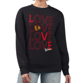 Chicago Blackhawks G-III 4Her by Carl Banks Women's Lots Of Love Team Logo Graphic Pullover Sweatshirt - Black Sweatshirts