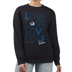 Colorado Avalanche G-III 4Her by Carl Banks Women's Lots Of Love Team Logo Graphic Pullover Sweatshirt - Black Sweatshirts