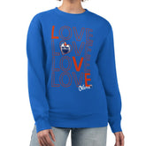 Edmonton Oilers G-III 4Her by Carl Banks Women's Lots Of Love Team Logo Graphic Pullover Sweatshirt - Royal Sweatshirts