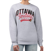 Ottawa Senators G-III 4Her by Carl Banks Women's Filigree Team Graphic Fleece Pullover Sweatshirt - Heather Gray Sweatshirts