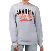 Anaheim Ducks G-III 4Her by Carl Banks Women's Filigree Team Graphic Fleece Pullover Sweatshirt - Heather Gray Sweatshirts