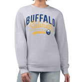 Buffalo Sabres G-III 4Her by Carl Banks Women's Filigree Team Graphic Fleece Pullover Sweatshirt - Heather Gray Sweatshirts