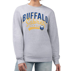Buffalo Sabres G-III 4Her by Carl Banks Women's Filigree Team Graphic Fleece Pullover Sweatshirt - Heather Gray Sweatshirts