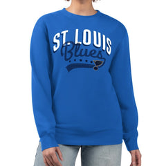 St. Louis Blues G-III 4Her by Carl Banks Women's Filigree Team Graphic Fleece Pullover Sweatshirt - Blue Sweatshirts