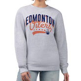 Edmonton Oilers G-III 4Her by Carl Banks Women's Filigree Team Graphic Fleece Pullover Sweatshirt - Heather Gray Sweatshirts