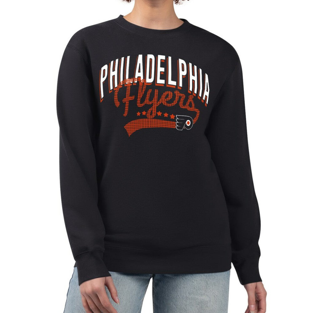 Philadelphia Flyers G-III 4Her by Carl Banks Women's Filigree Team Graphic Fleece Pullover Sweatshirt - Black Sweatshirts