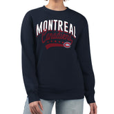 Montreal Canadiens G-III 4Her by Carl Banks Women's Filigree Team Graphic Fleece Pullover Sweatshirt - Navy Sweatshirts
