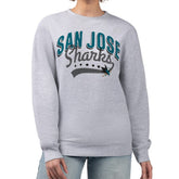San Jose Sharks G-III 4Her by Carl Banks Women's Filigree Team Graphic Fleece Pullover Sweatshirt - Heather Gray Sweatshirts