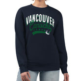 Vancouver Canucks G-III 4Her by Carl Banks Women's Filigree Team Graphic Fleece Pullover Sweatshirt - Navy Sweatshirts