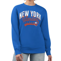 New York Islanders G-III 4Her by Carl Banks Women's Filigree Team Graphic Fleece Pullover Sweatshirt - Royal Sweatshirts