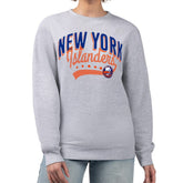 New York Islanders G-III 4Her by Carl Banks Women's Filigree Team Graphic Fleece Pullover Sweatshirt - Heather Gray Sweatshirts