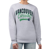 Vancouver Canucks G-III 4Her by Carl Banks Women's Filigree Team Graphic Fleece Pullover Sweatshirt - Heather Gray Sweatshirts