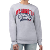 Washington Capitals G-III 4Her by Carl Banks Women's Filigree Team Graphic Fleece Pullover Sweatshirt - Heather Gray Sweatshirts