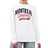 Montreal Canadiens G-III 4Her by Carl Banks Women's Filigree Team Graphic Fleece Pullover Sweatshirt - White Sweatshirts