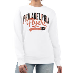 Philadelphia Flyers G-III 4Her by Carl Banks Women's Filigree Team Graphic Fleece Pullover Sweatshirt - White Sweatshirts