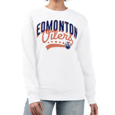 Edmonton Oilers G-III 4Her by Carl Banks Women's Filigree Team Graphic Fleece Pullover Sweatshirt - White Sweatshirts