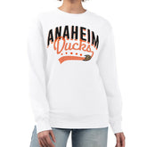 Anaheim Ducks G-III 4Her by Carl Banks Women's Filigree Team Graphic Fleece Pullover Sweatshirt - White Sweatshirts
