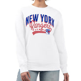 New York Rangers G-III 4Her by Carl Banks Women's Filigree Team Graphic Fleece Pullover Sweatshirt - White Sweatshirts