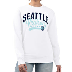 Seattle Kraken G-III 4Her by Carl Banks Women's Filigree Team Graphic Fleece Pullover Sweatshirt - White Sweatshirts