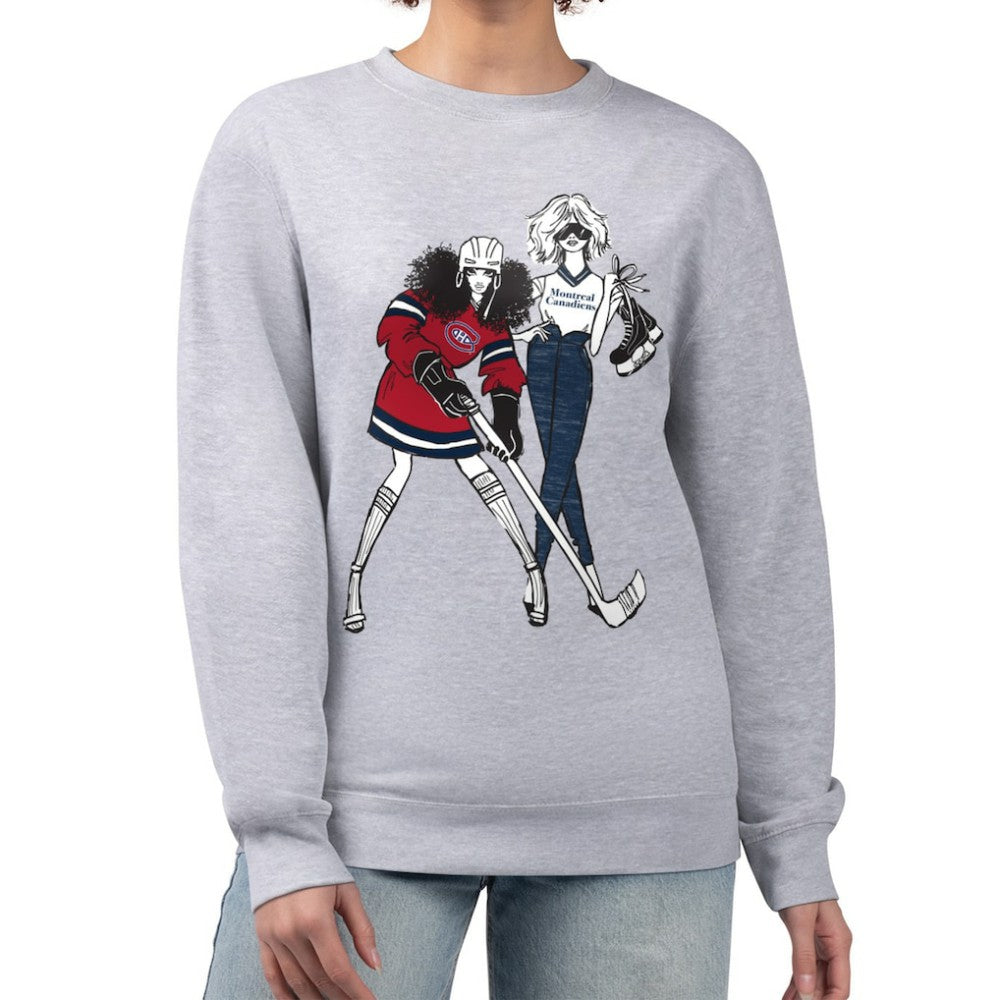 Montreal Canadiens G-III 4Her by Carl Banks Women's Hockey Girls Team Graphic Fleece Pullover Sweatshirt - Heather Gray Sweatshirts