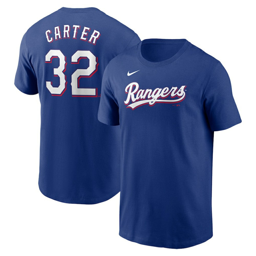 Evan Carter Texas Rangers Fuse Name & Number T-Shirt Royal