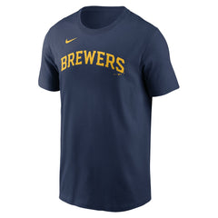Jackson Chourio Milwaukee Brewers Fuse Name & Number T-Shirt Navy