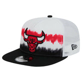 Chicago Bulls Dip-Dye 9FIFTY A-Frame Trucker Snapback Hat - White/Black on sale